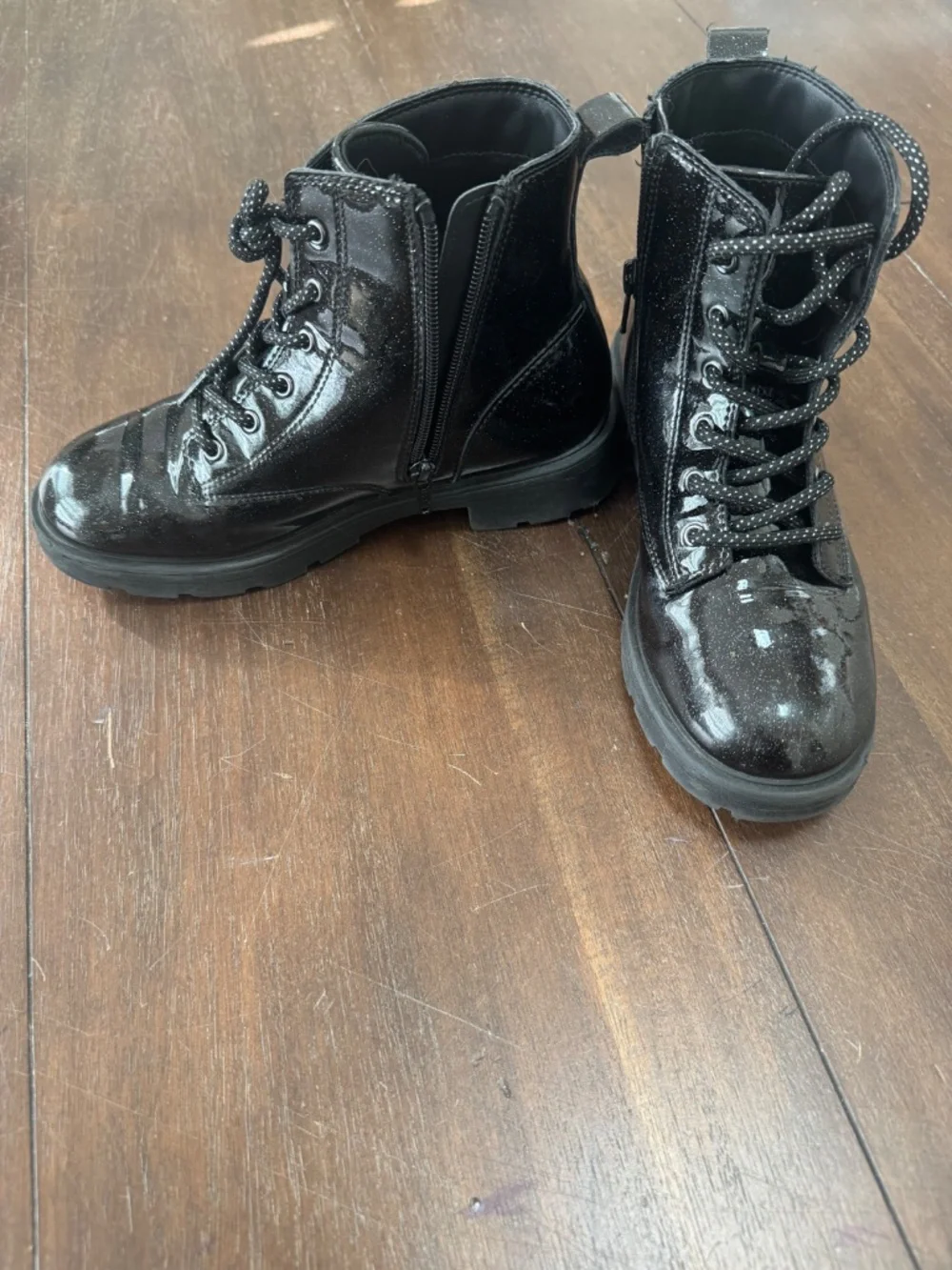 Girls glitter Combat boots